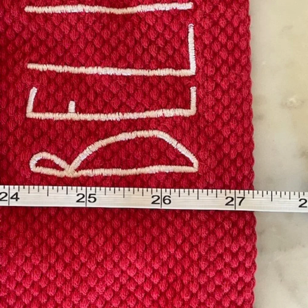 RAE DUNN Believe Red Cotton Hand Towel